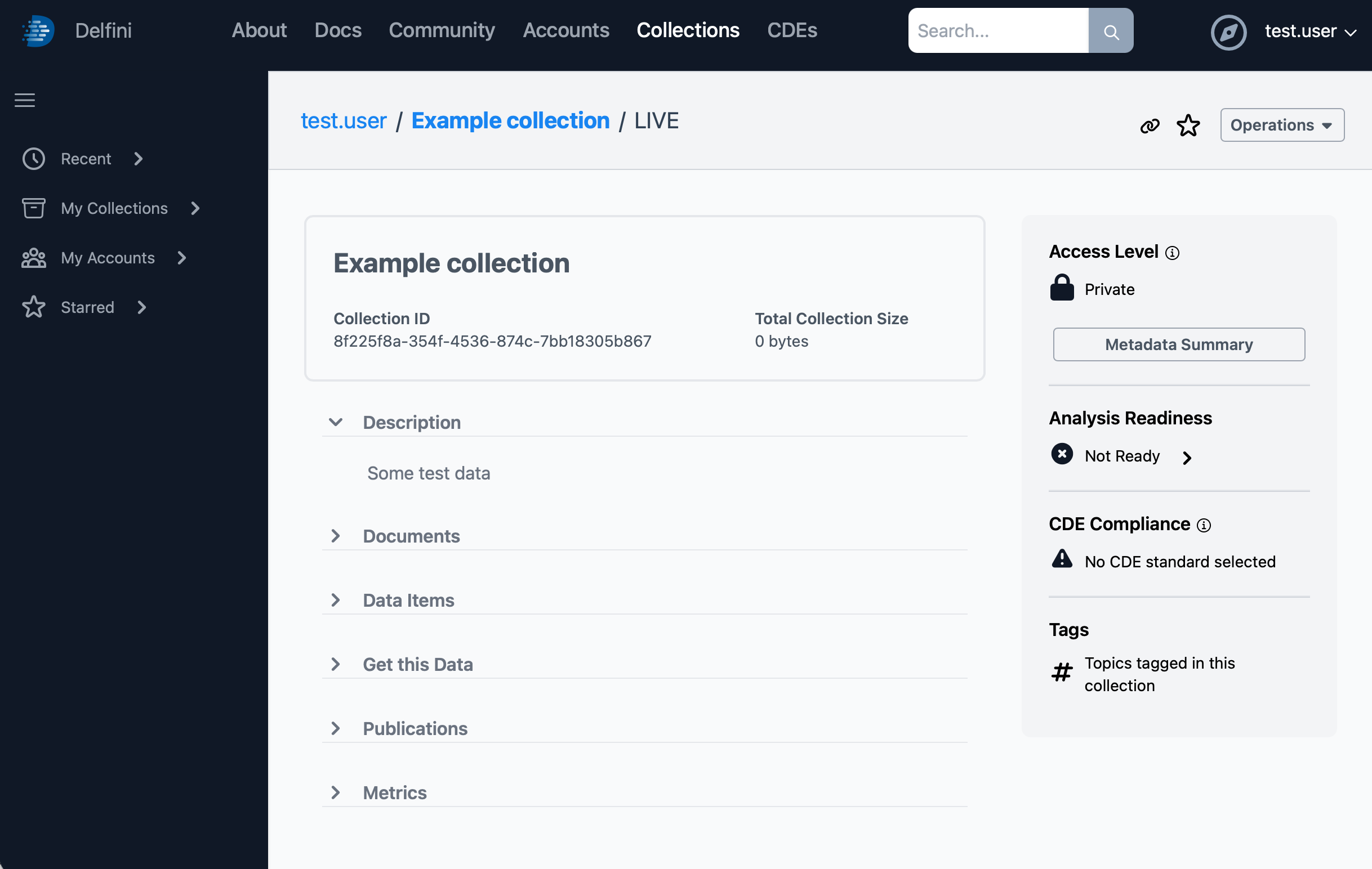 Collection Main Page