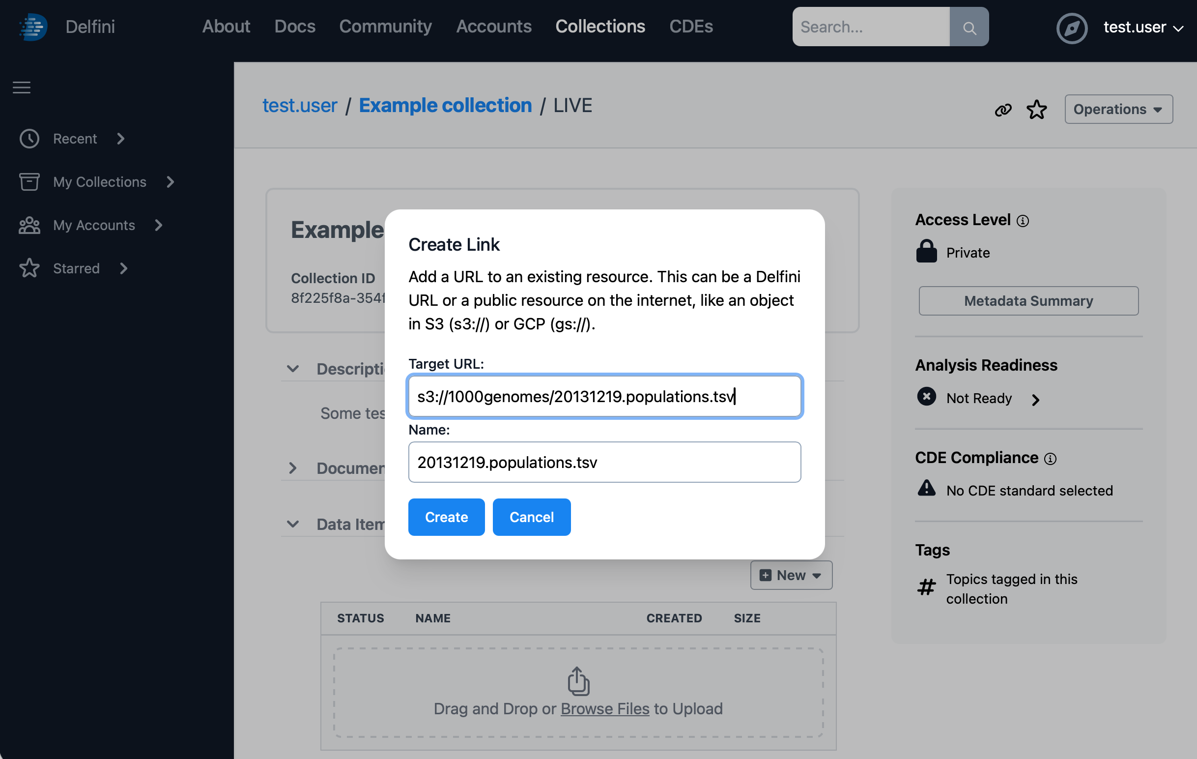 Providing the link details