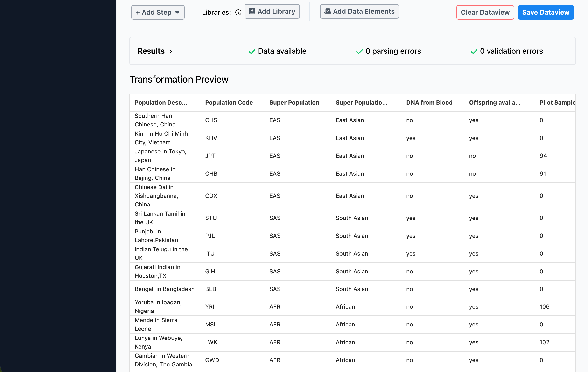 Dataview preview after select