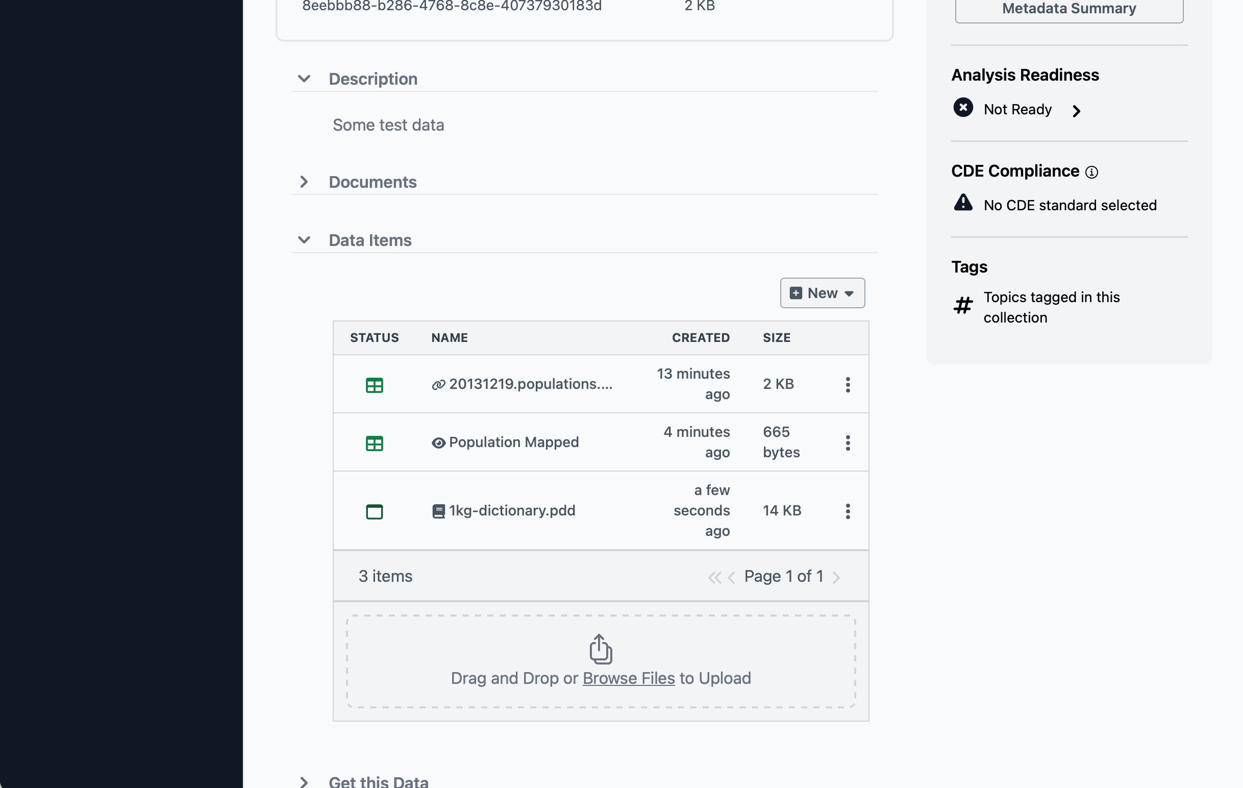 Uploading the dictionary
