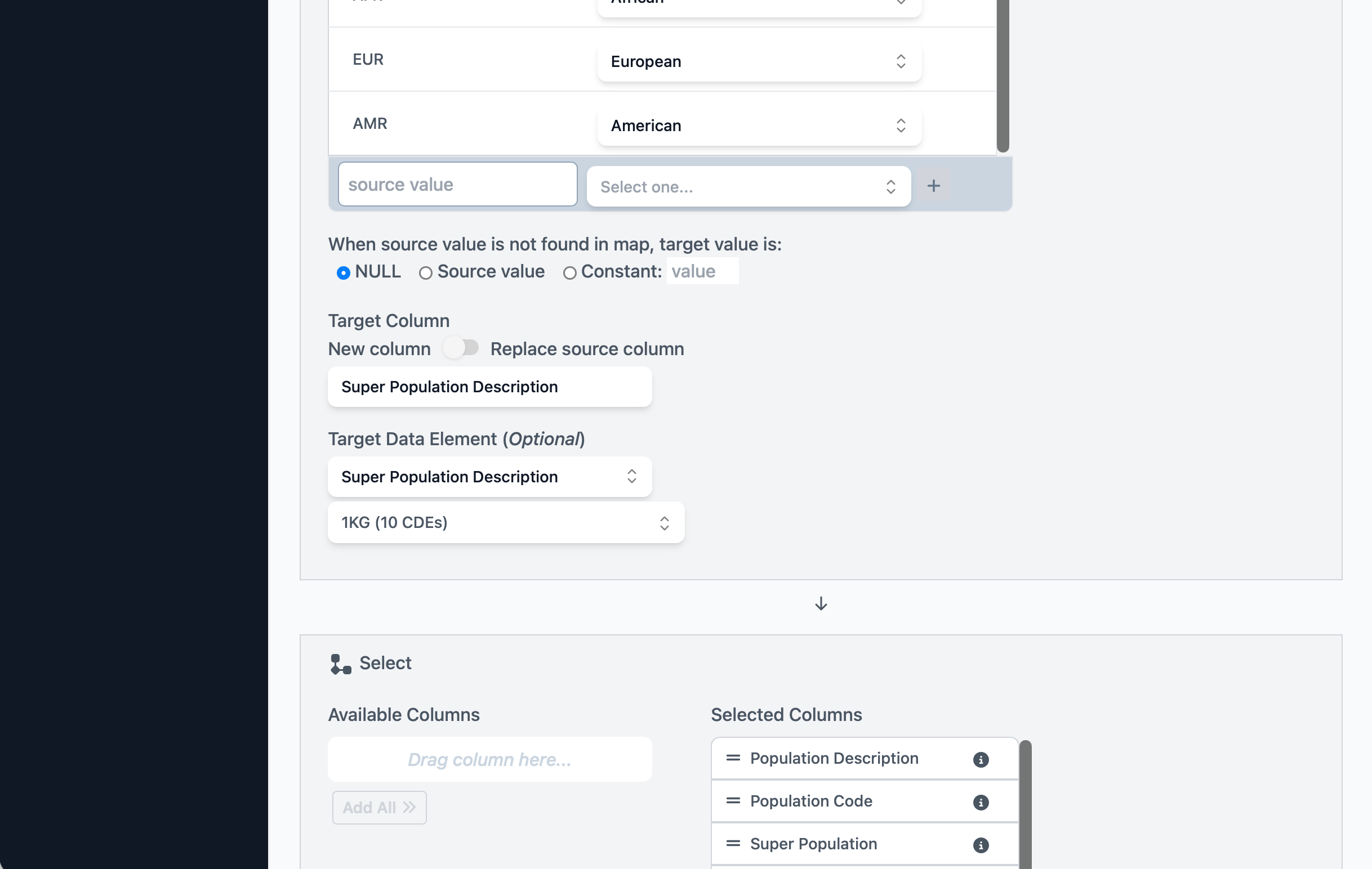 Reselect the data element