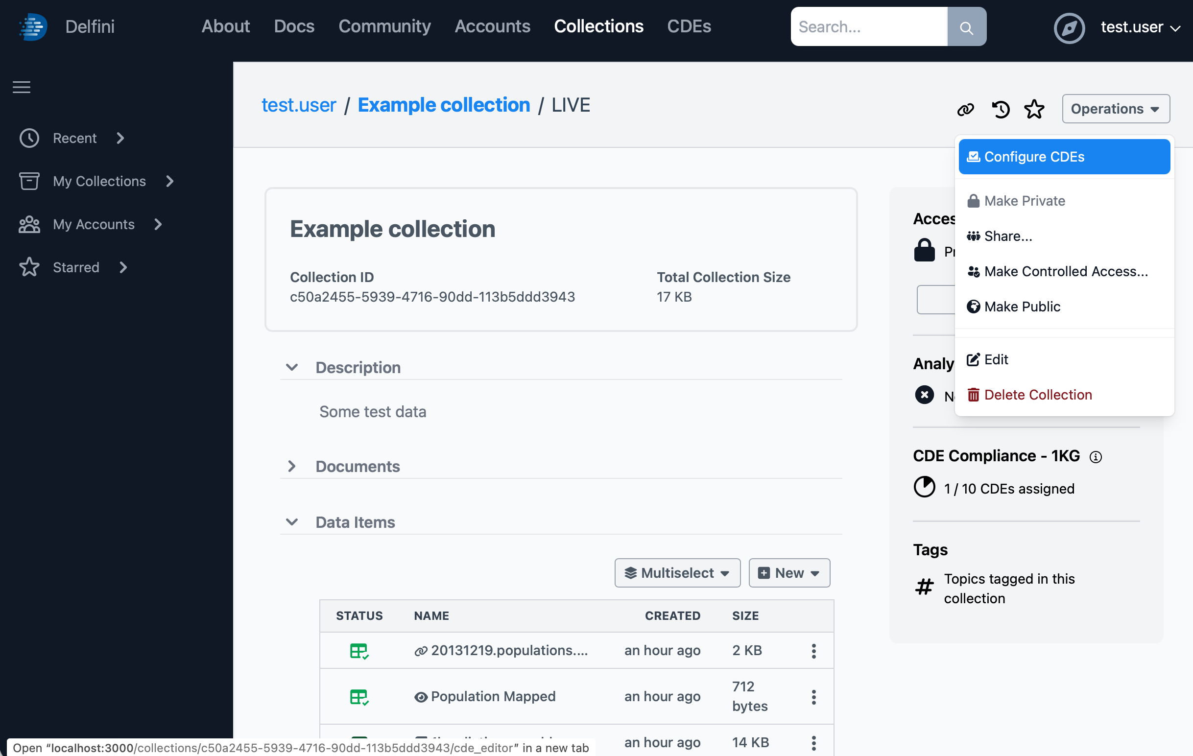 Open the Operations menu