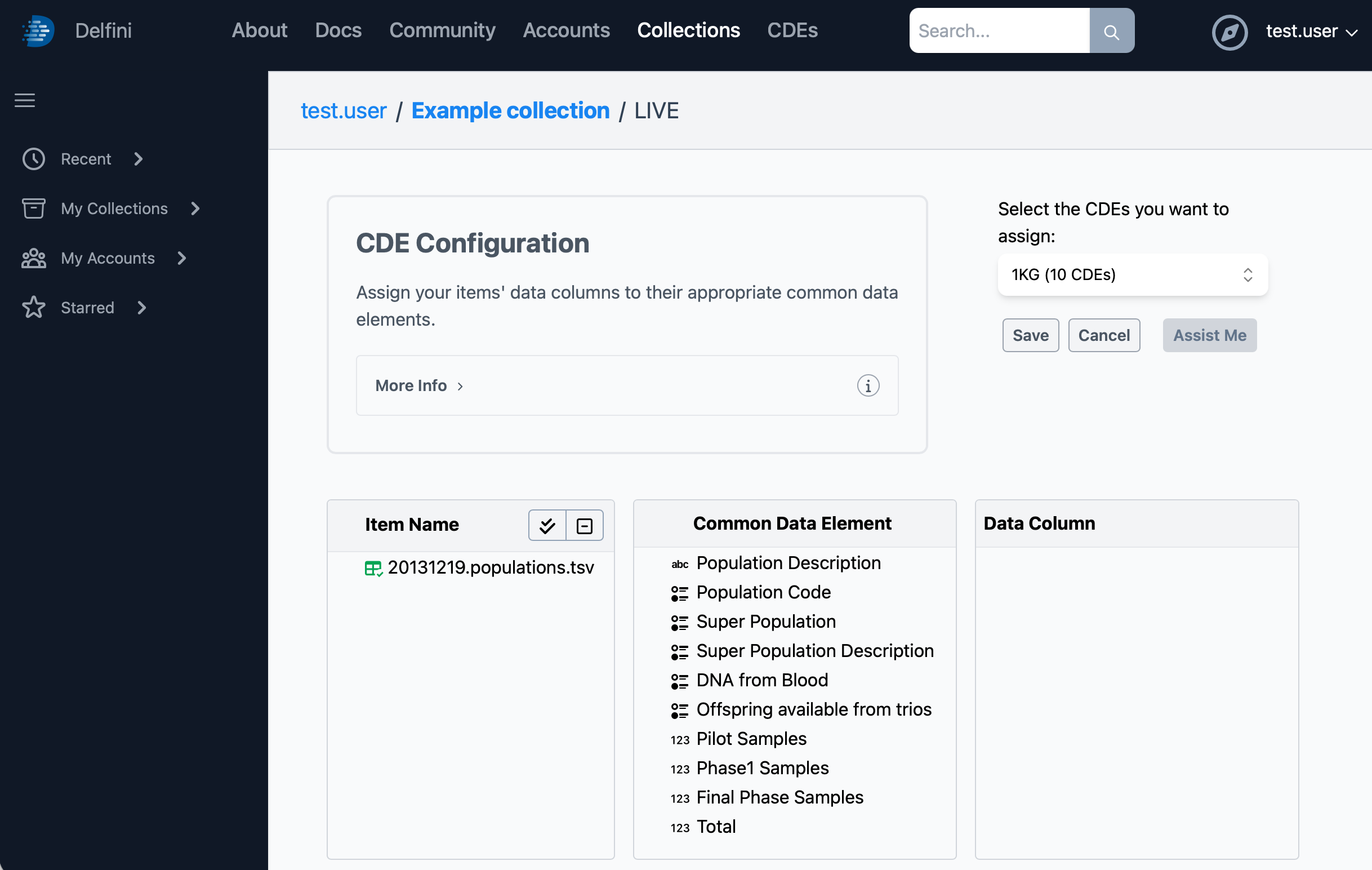 The Configure CDEs page